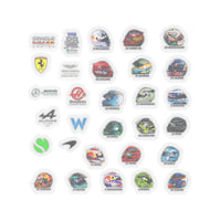 Mini F1 helmet stickers [ 2024 ]