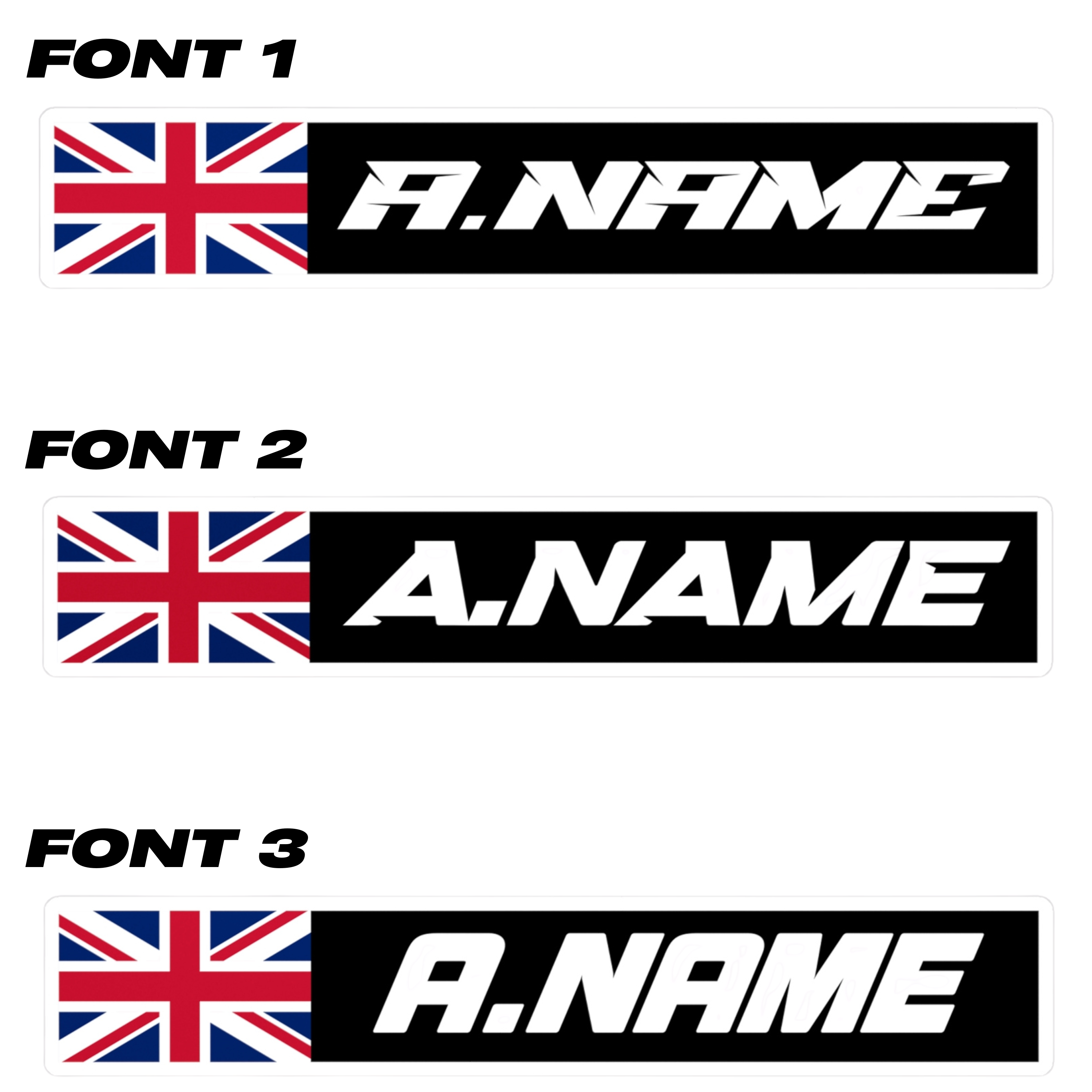 Custom Name Stickers‎ [x4] (Rectangular shape)