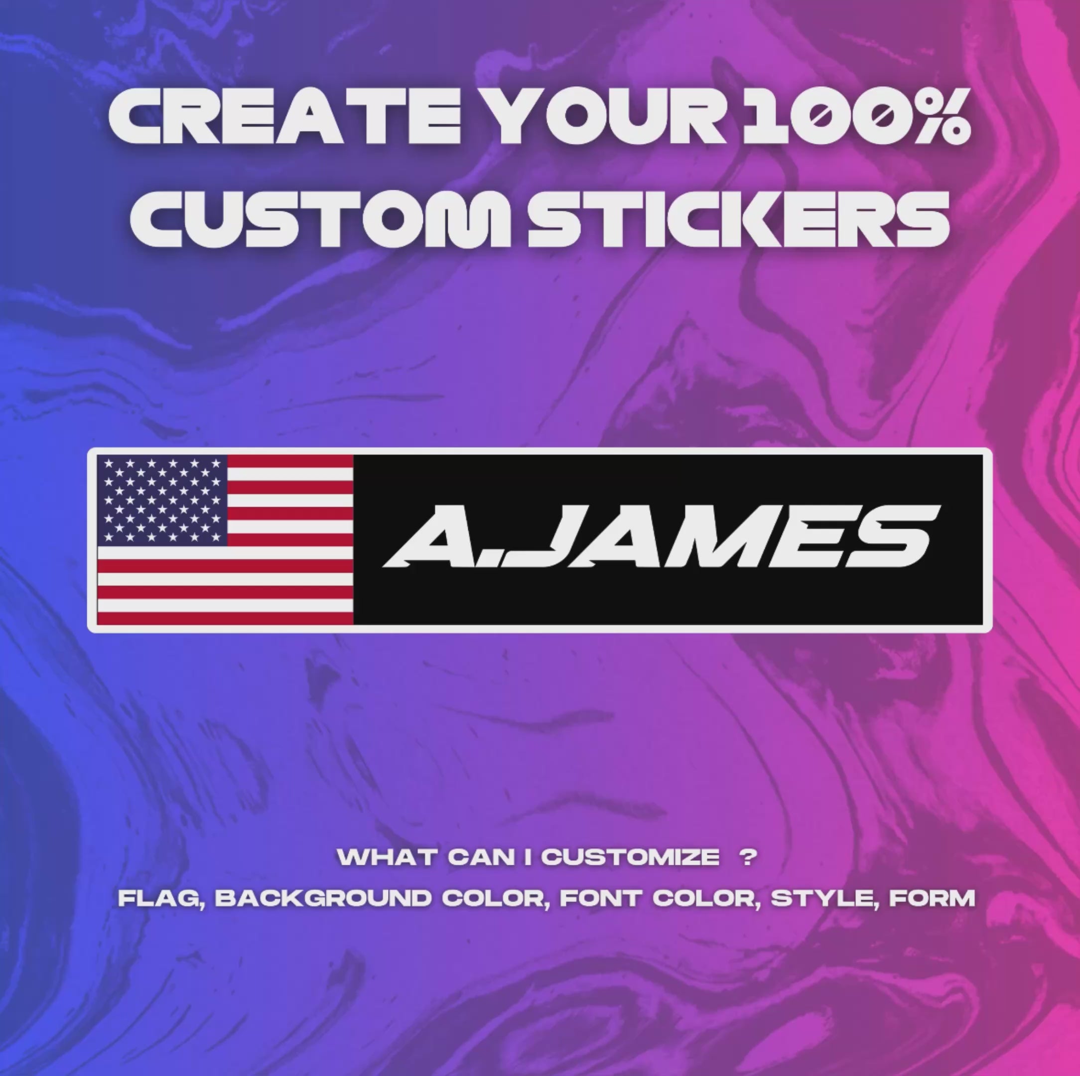 Custom Name Stickers ( x4 )